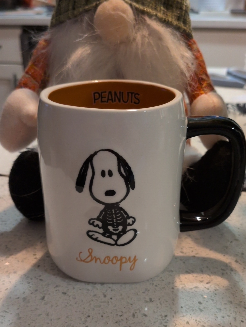 RAE DUNN Peanuts White & Black Snoopy Ceramic Mug